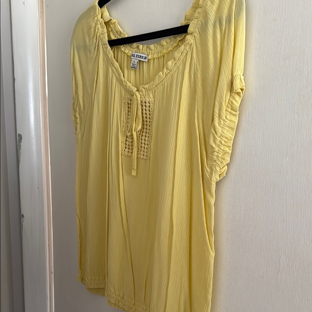 Pale Yellow Ruffle Top